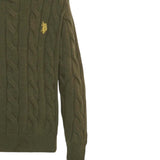 U.S. Pollo Assn Maglia tinta unita con Logo E Trecce Verde per Neonata 002592N VERDE U.S. POLO ASSN 