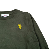 U.S. Polo Assn Maglia Girocollo tinta unita con Logo Verde per Neonato US425733 VERDE U.S. POLO ASSN 