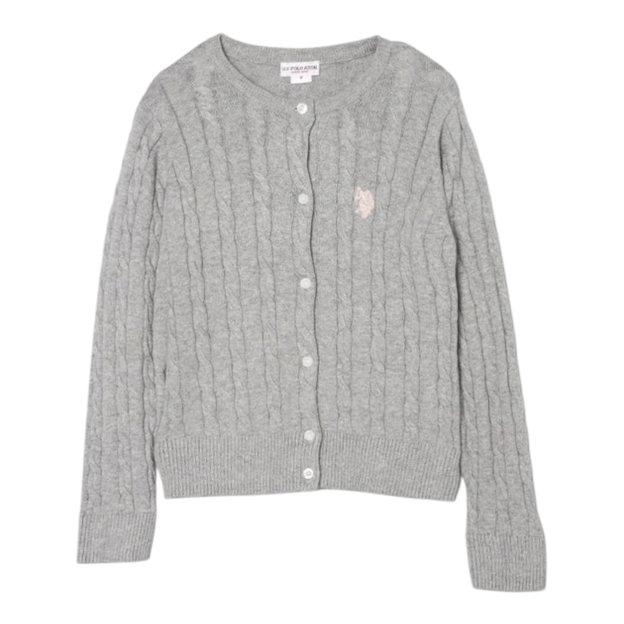 U.S. Polo Assn Cardigan tinta unita con Logo Grigio per Neonata US42675 GRIGIO U.S. POLO ASSN 
