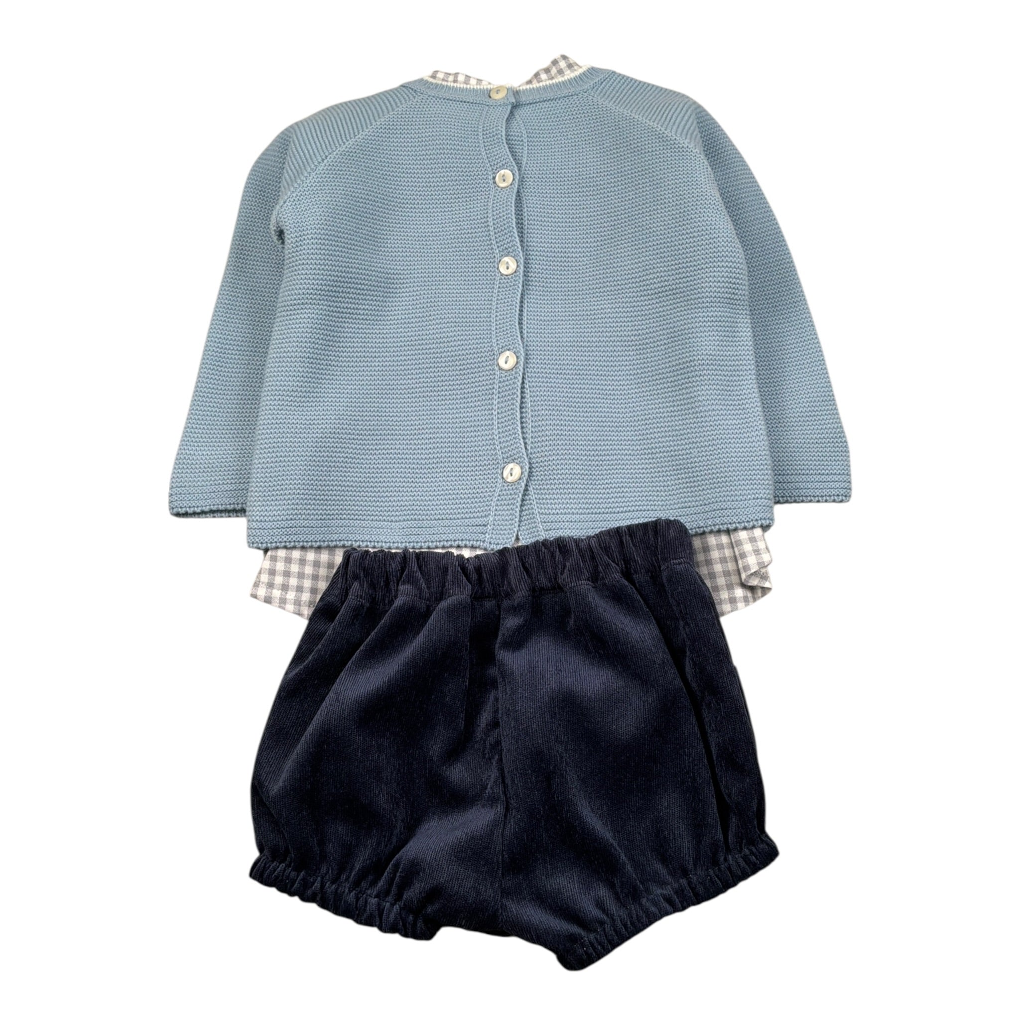 Valentina Bebes Completo 3 Pezzi Maglia-Cintura-Bermuda Azzurro per Neonato HADA7 AZZURRO VALENTINA BEBES 