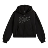 Vans Felpa tinta unita con Zip E Cappuccio Nero per Bambina VN000PPMBLK NERO VANS 