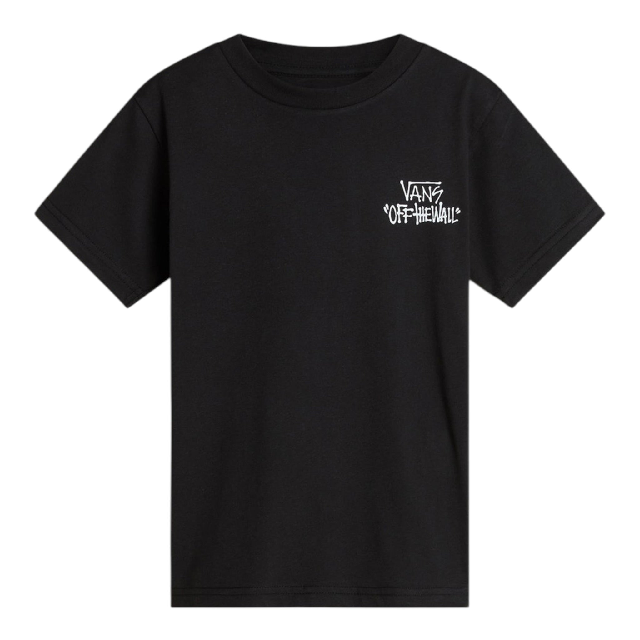 Vans T-Shirt Girocollo tinta unita con Logo Nero per Bambino VN000Q02BLK NERO VANS 