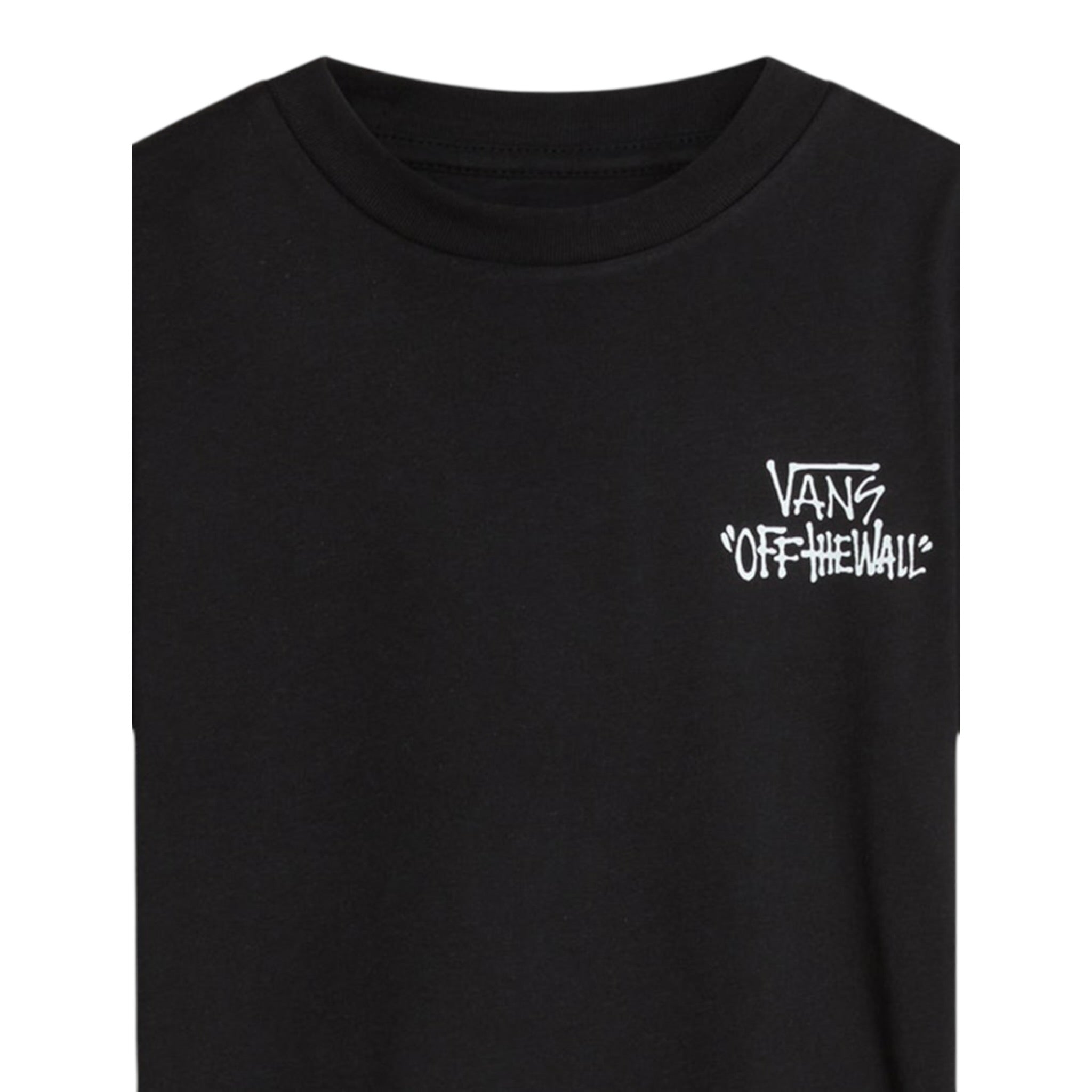 Vans T-Shirt Girocollo tinta unita con Logo Nero per Bambino VN000Q02BLK NERO VANS 