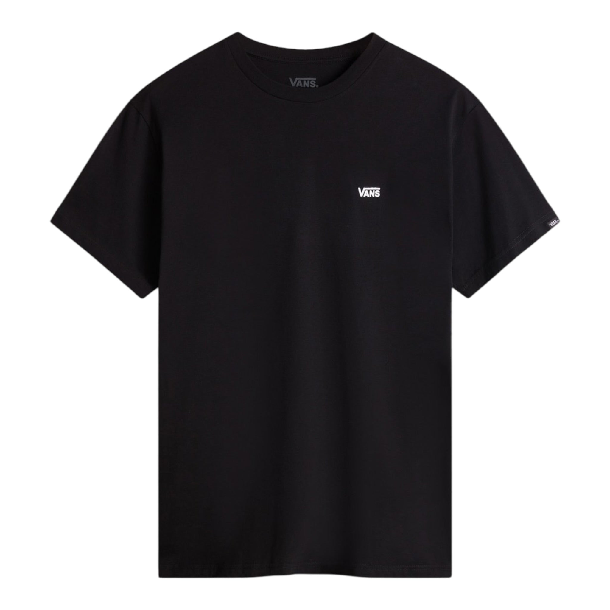 Vans T-Shirt tinta unita Girocollo con Logo Nero per Bambino VN0A4MQ3WHTX NERO VANS 