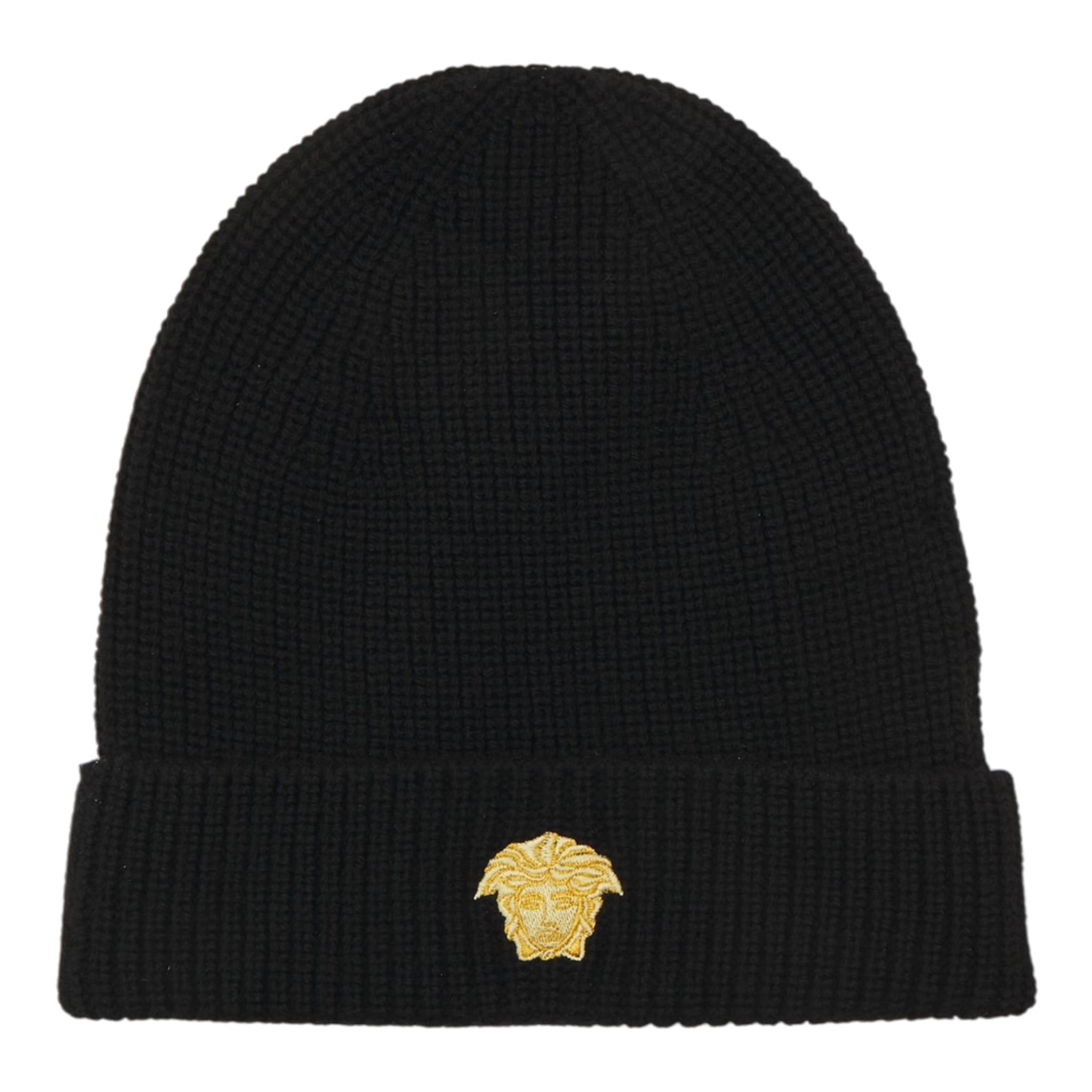 Versace Cappello tinta unita con Logo Nero per Bambino 1001653 NERO VERSACE 