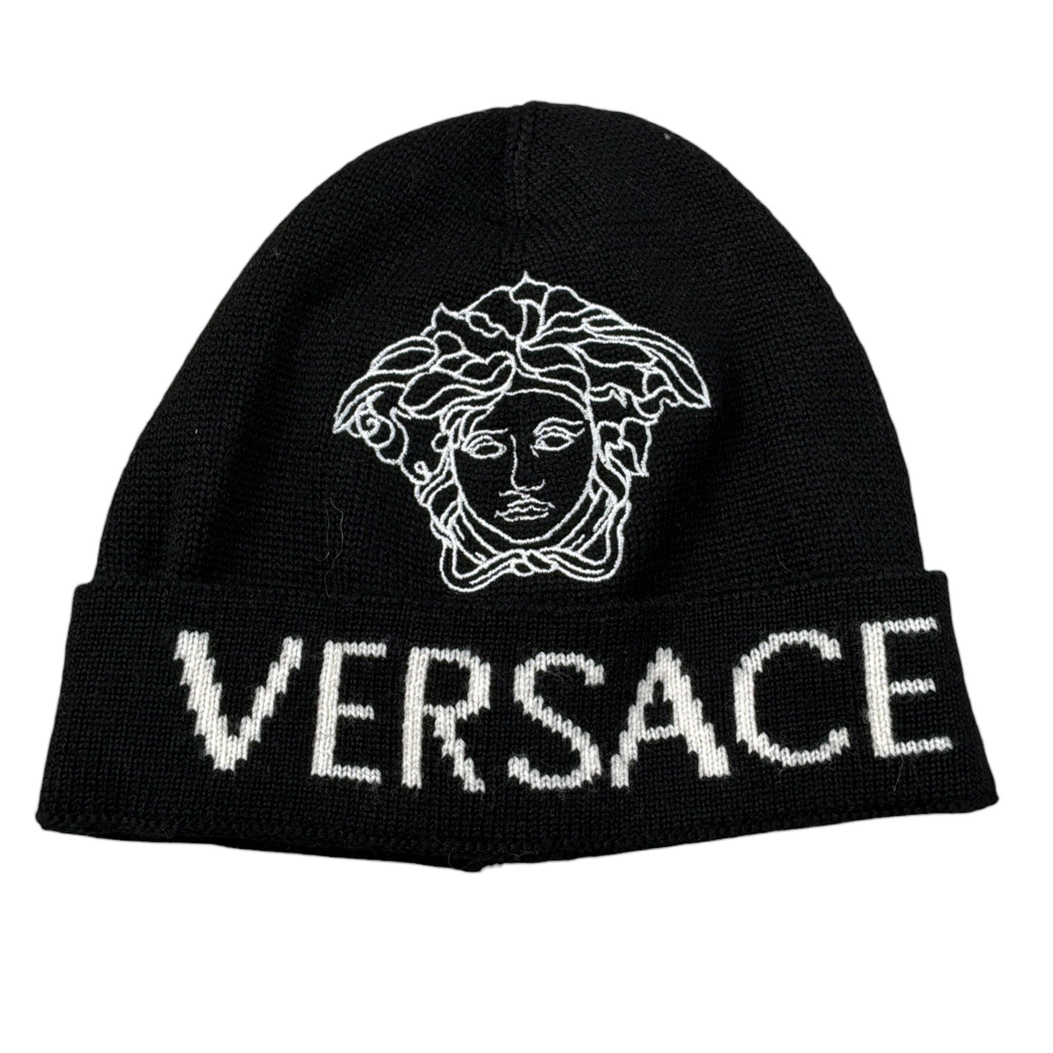 Versace Cappello tinta unita con Logo Nero per Bambina 1002119 NERO VERSACE 