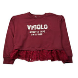 Vicolo Felpa Chiusa Girocollo tinta unita con Logo Bordeaux per Neonata 3141FY00332N BORDEAUX VICOLO 