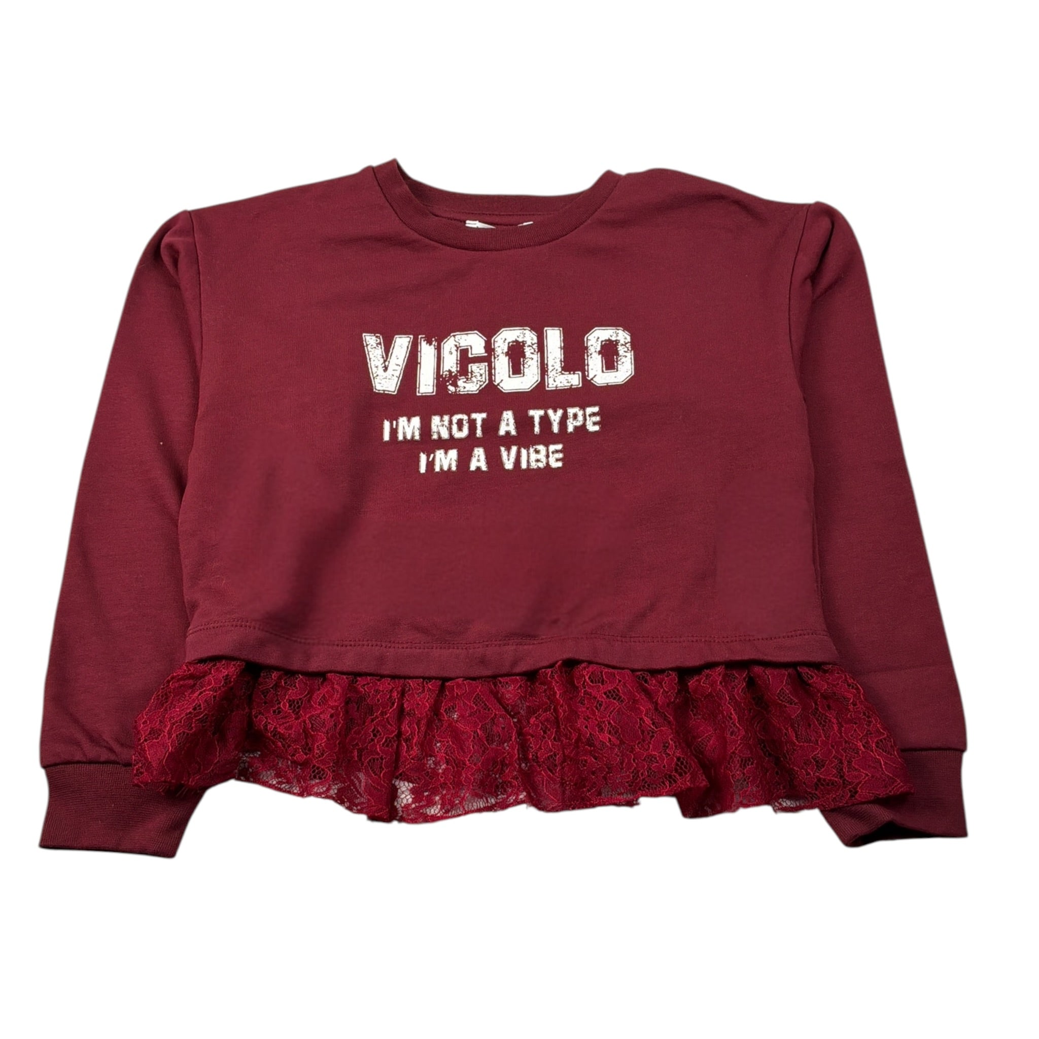 Vicolo Felpa Chiusa Girocollo tinta unita con Logo Bordeaux per Neonata 3141FY00332N BORDEAUX VICOLO 