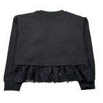 Vicolo Felpa Chiusa Girocollo tinta unita con Logo Nero per Bambina 3141FY00332 NERO VICOLO 