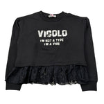 Vicolo Felpa Chiusa Girocollo tinta unita con Logo Nero per Neonata 3141FY00332N NERO VICOLO 