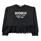 Vicolo Felpa Chiusa Girocollo tinta unita con Logo Nero per Neonata 3141FY00332N NERO VICOLO 