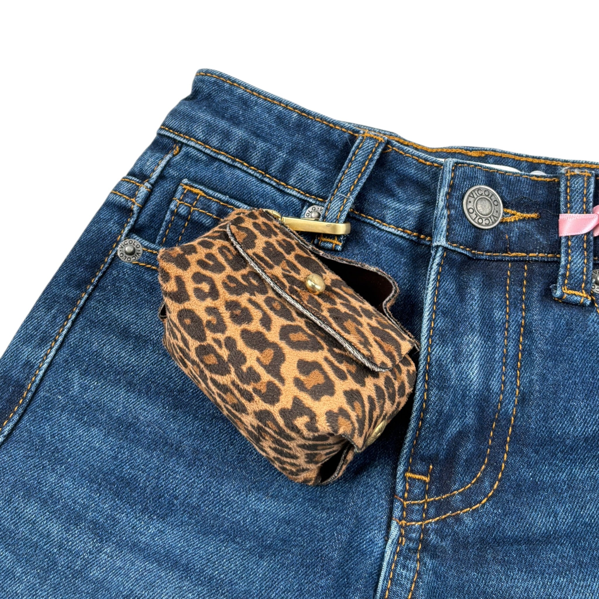 Vicolo Jeans tinta unita con Girovita Regolabile con Ciondolo Blu per Neonata 3141PD002266N BLU VICOLO 