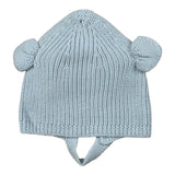 Wedoble Cappello tinta unita con Orecchie Azzurro per Neonata I230307B AZZURRO WEDOBLE 