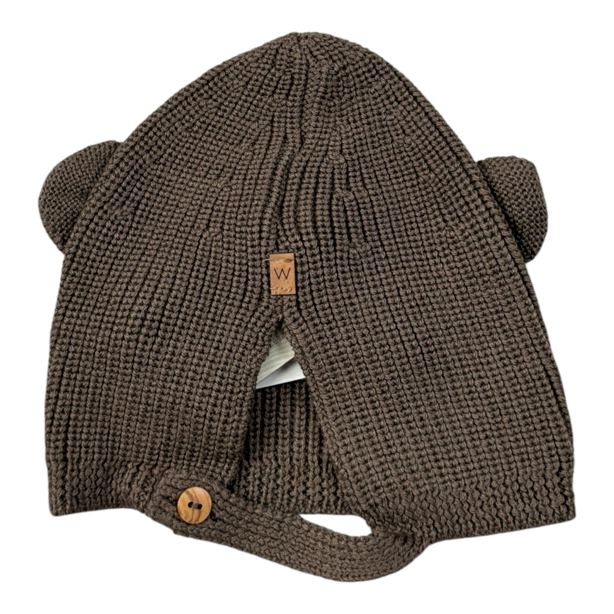 Wedoble Cappello tinta unita con Orecchie Marrone per Neonata I230307B MARRONE WEDOBLE 