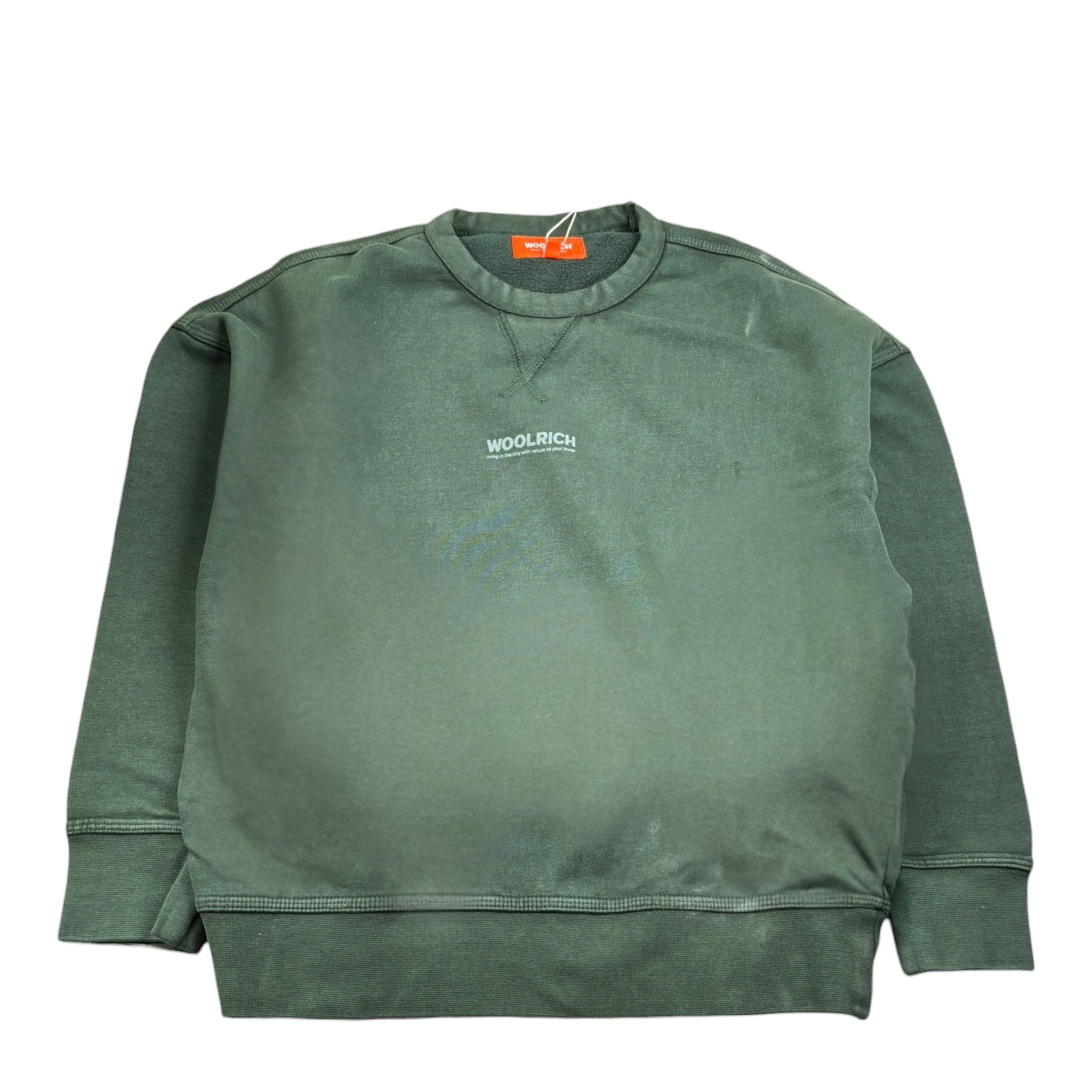 Woolrich Felpa Girocollo tinta unita con Stampa Verde per Bambino CFWKSW2004 VERDE WOOLRICH 