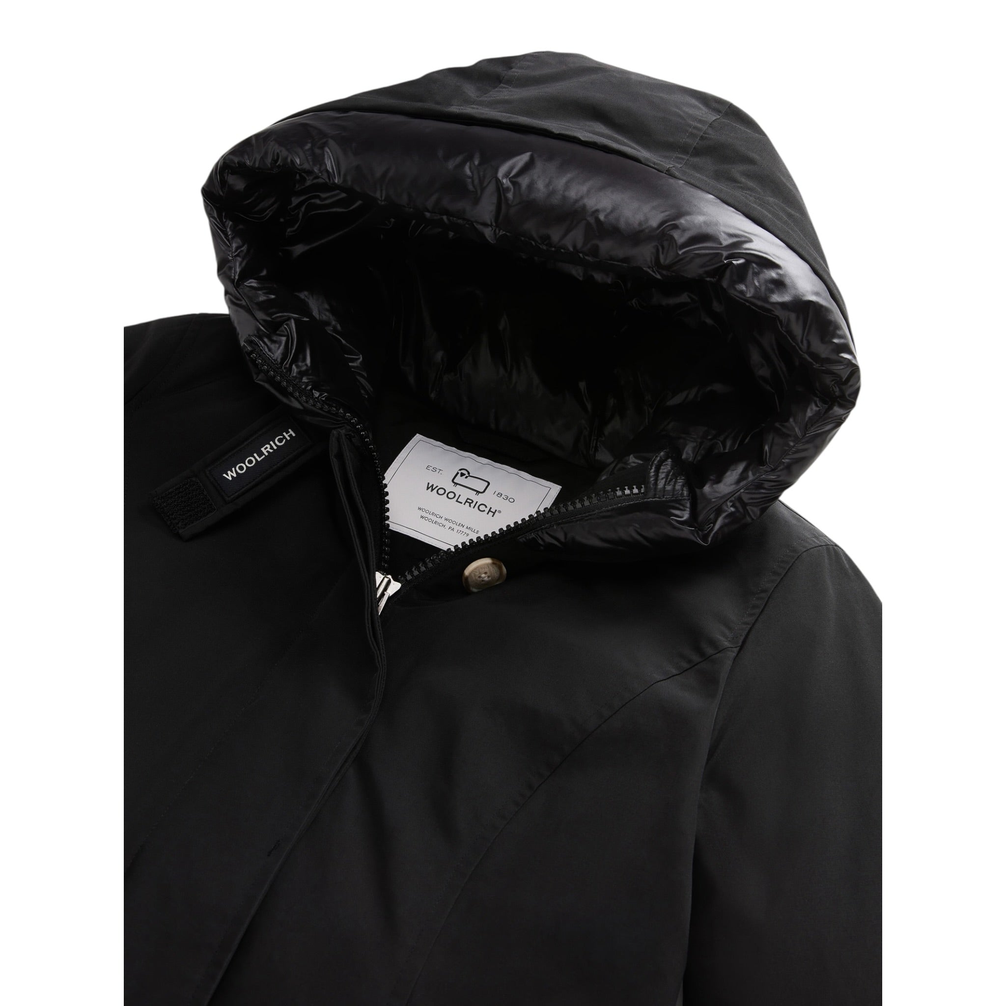 Woolrich Giubbino tinta unita con Bottoni Nero per Bambino KOU0223 NERO WOOLRICH 