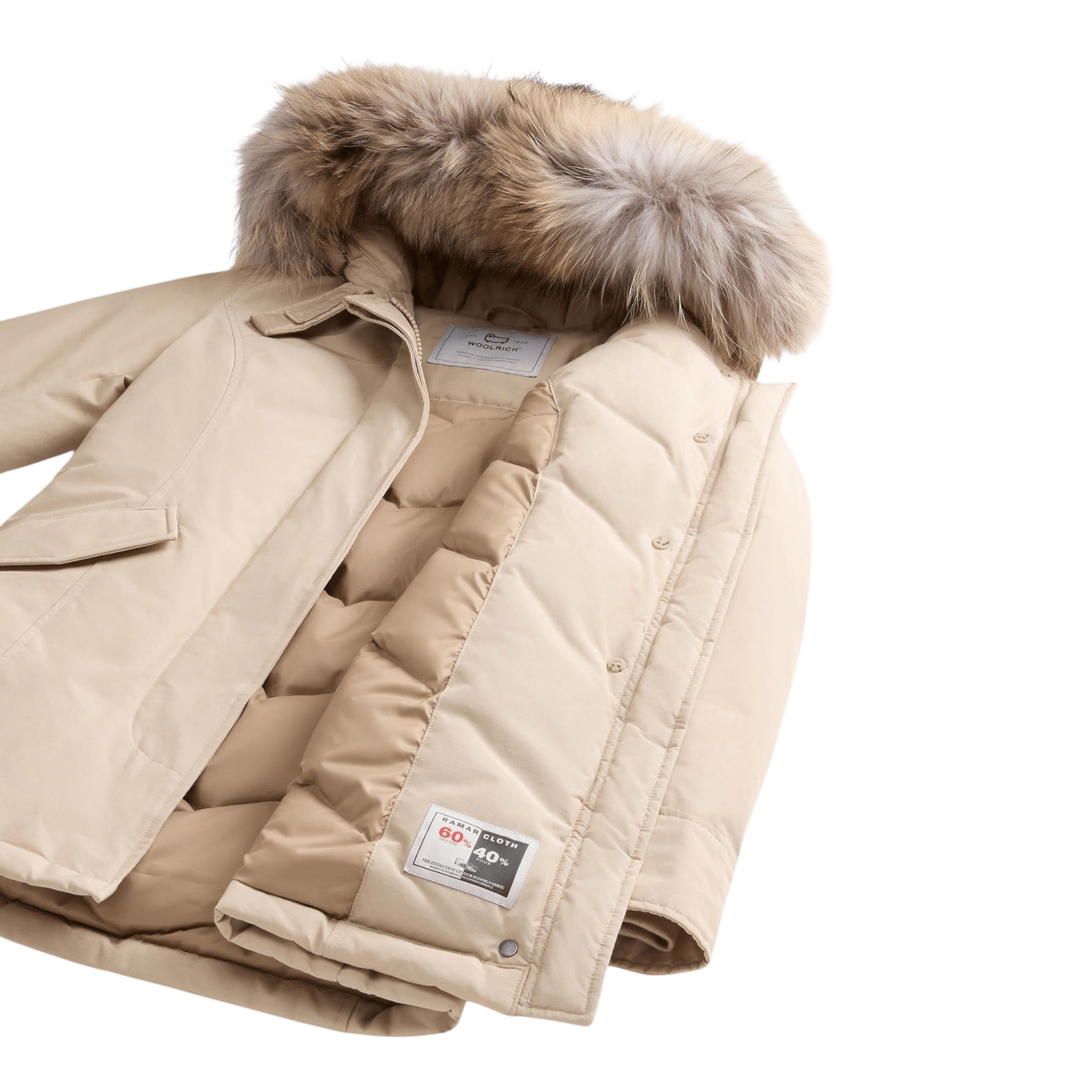 Woolrich Giubbino tinta unita con Bottoni Beige per Bambina WKOU0221A BEIGE WOOLRICH 