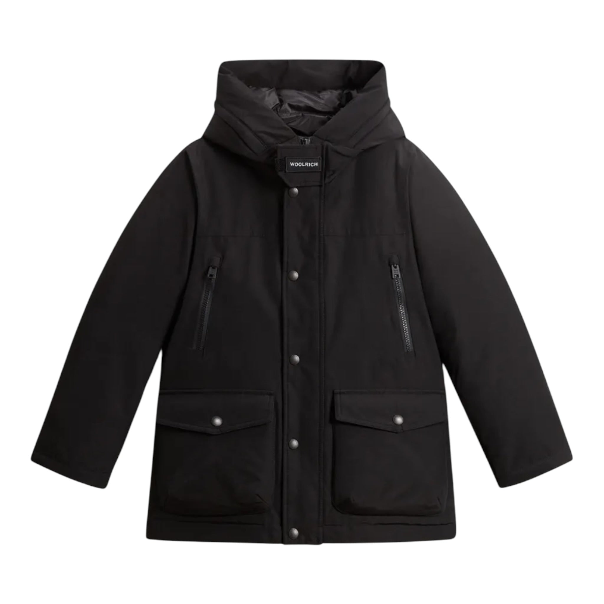 Woolrich Giubbino tinta unita con Bottoni Nero per Bambino WKOU464 NERO WOOLRICH 