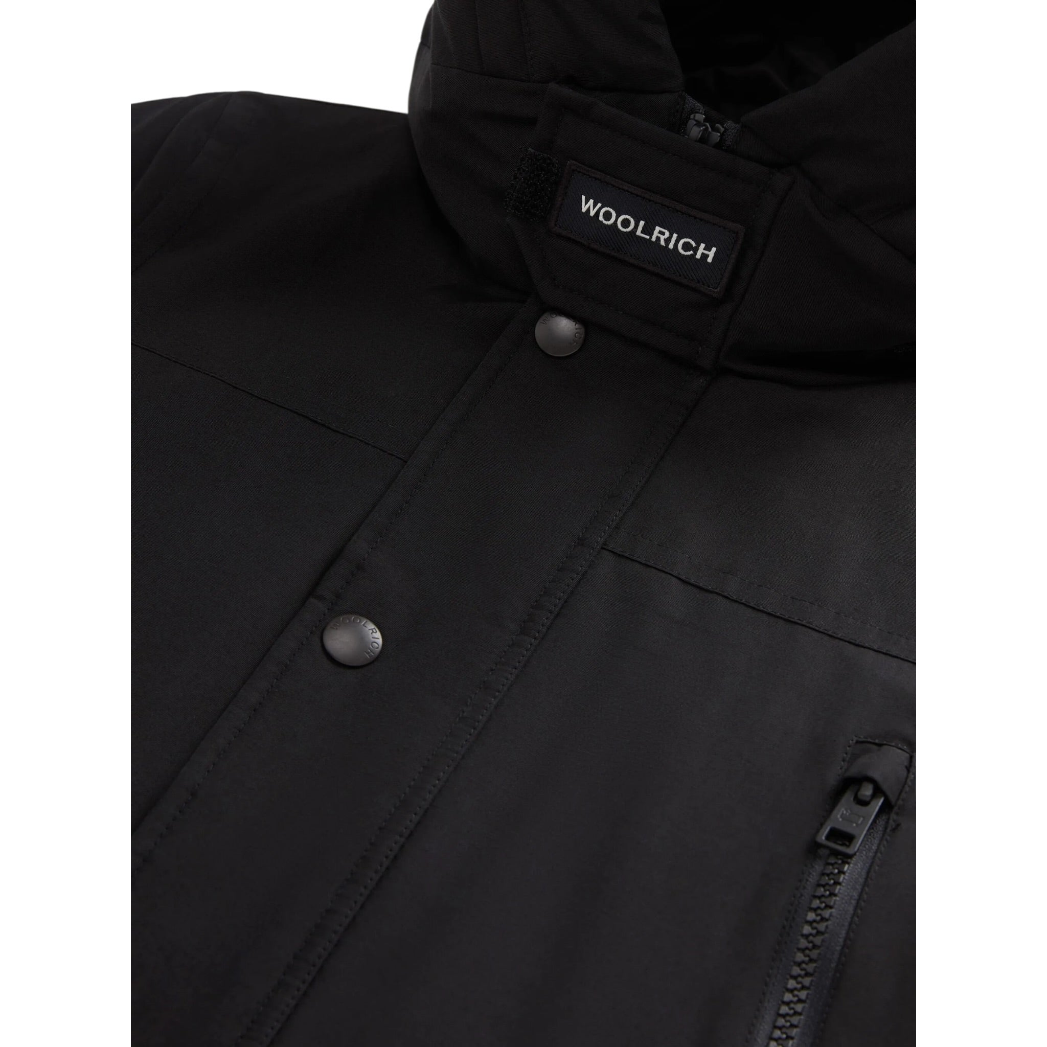 Woolrich Giubbino tinta unita con Bottoni Nero per Bambino WKOU464 NERO WOOLRICH 