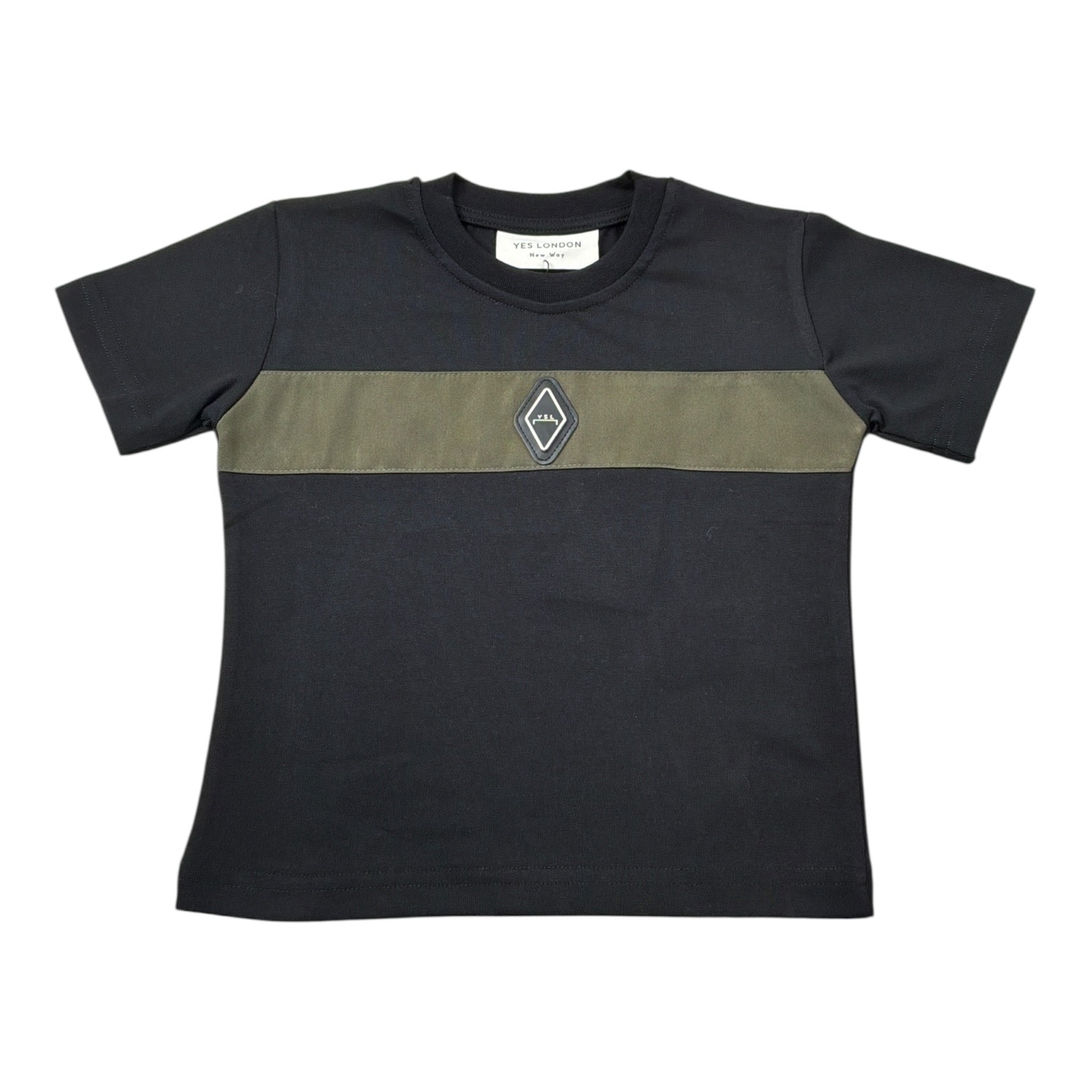 Yes London T-Shirt tinta unita con Stampa Nero per Neonato JR2151N NERO YES LONDON 