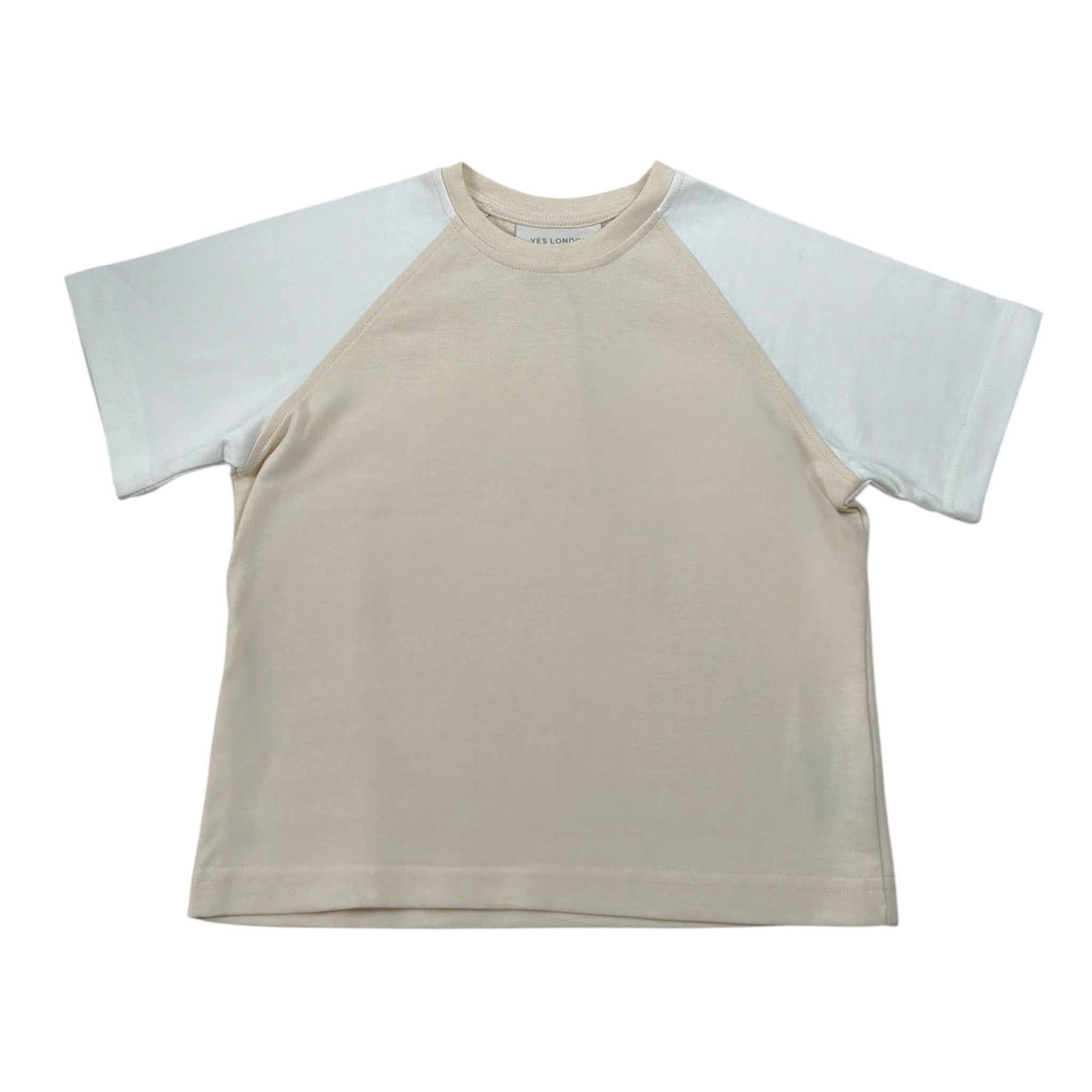 Yes London T-Shirt Girocollo tinta unita con Stampa Beige per Bambino JR2155 BEIGE YES LONDON 