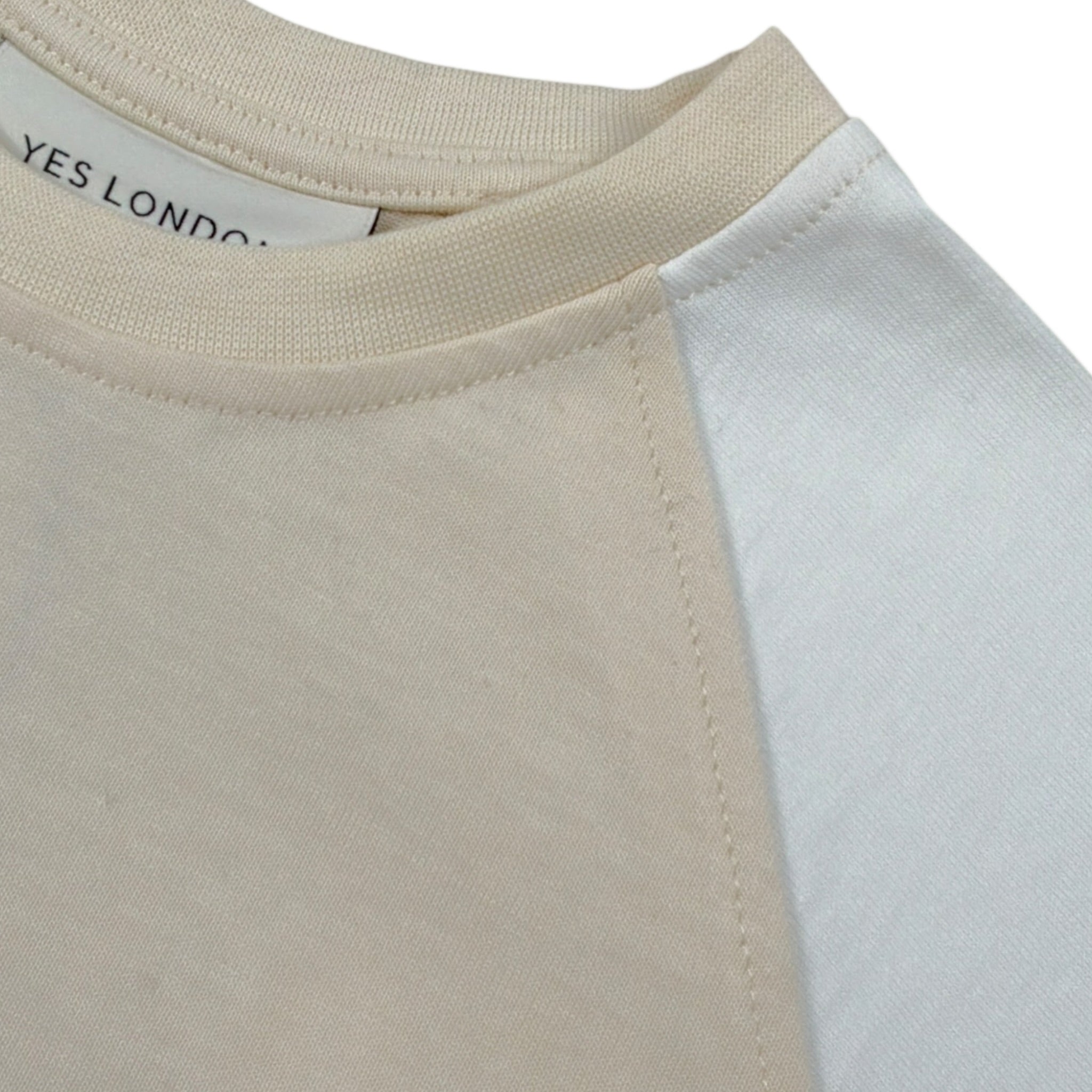 Yes London T-Shirt Girocollo tinta unita con Stampa Beige per Bambino JR2155 BEIGE YES LONDON 