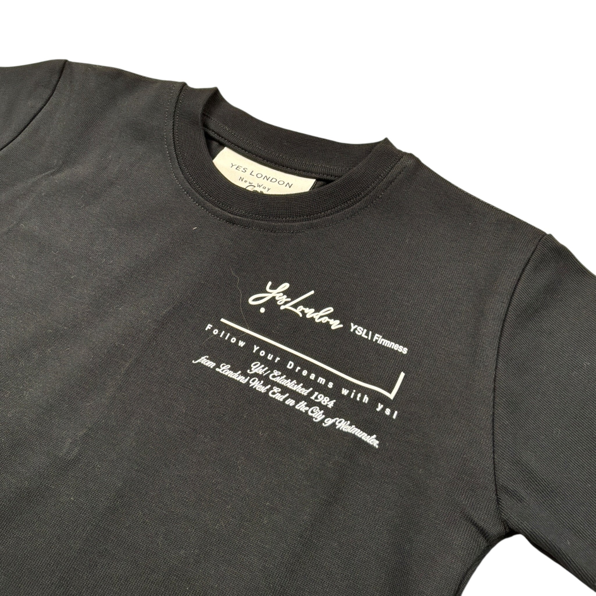 Yes London T-Shirt tinta unita con Stampa Nero per Neonato JR2169N NERO YES LONDON 