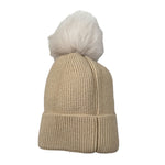 Yes London Cappello tinta unita con Pon Pon Beige per Bambina WIWIIW BEIGE YES LONDON 