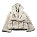 Yes London Pelliccia tinta unita con Cappuccio E Cinturino Beige per Bambina YSLEC006 BEIGE YES LONDON 