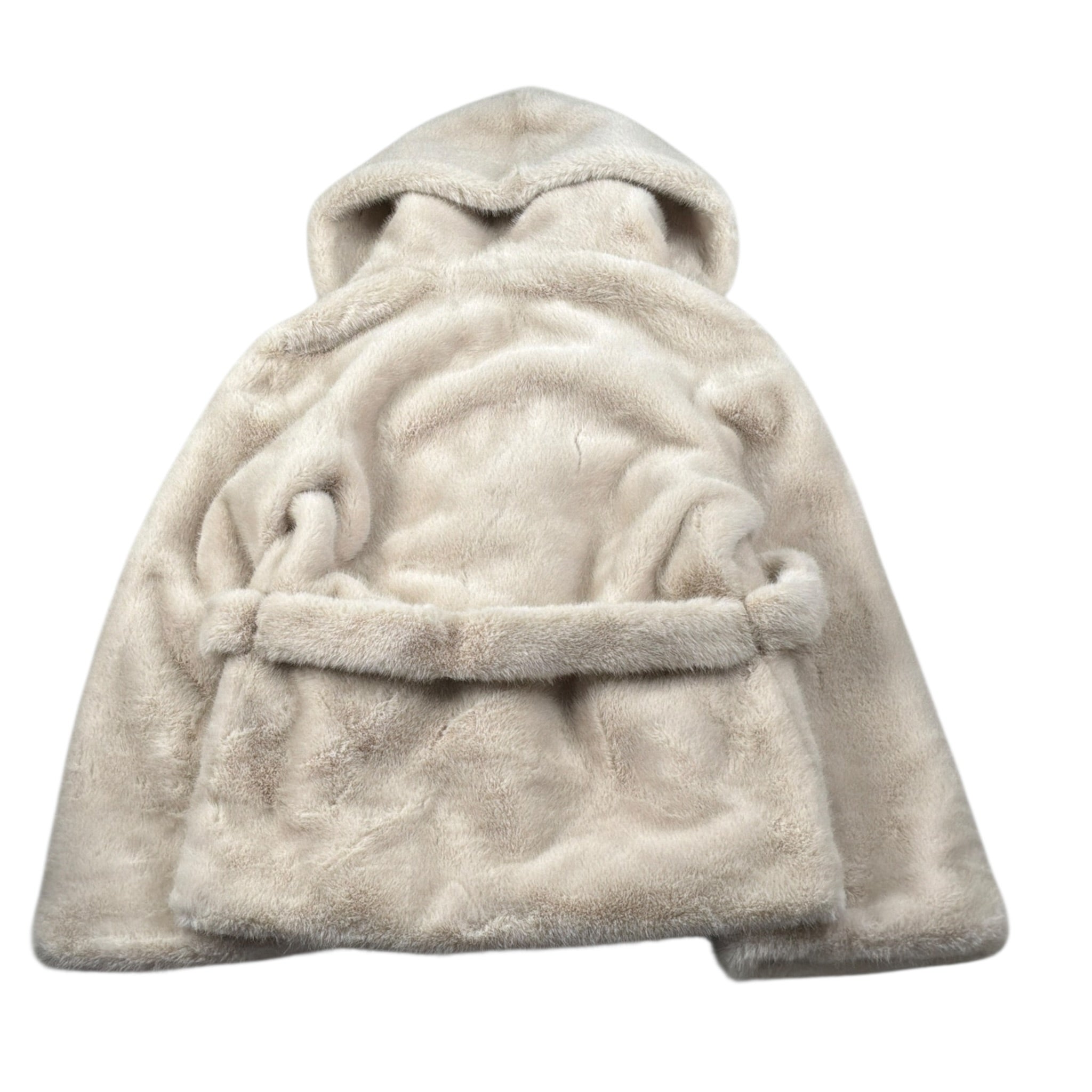 Yes London Pelliccia tinta unita con Cappuccio E Cinturino Beige per Bambina YSLEC006 BEIGE YES LONDON 