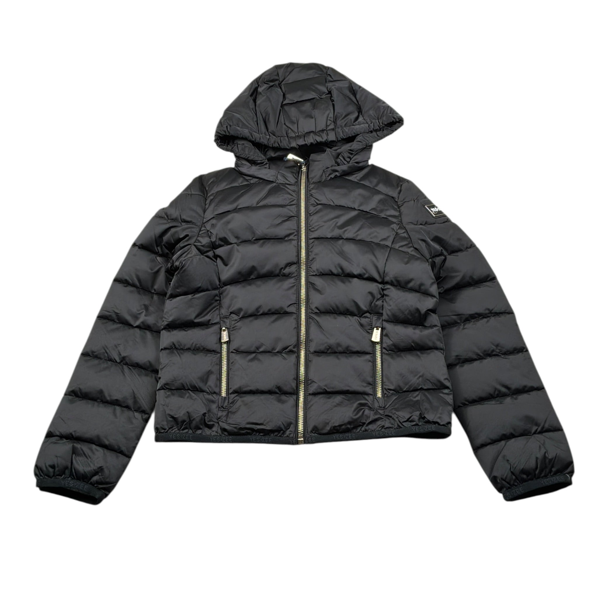Yes Zee Giubbino tinta unita con Cappuccio Nero per Bambina 3021 NERO YES ZEE 