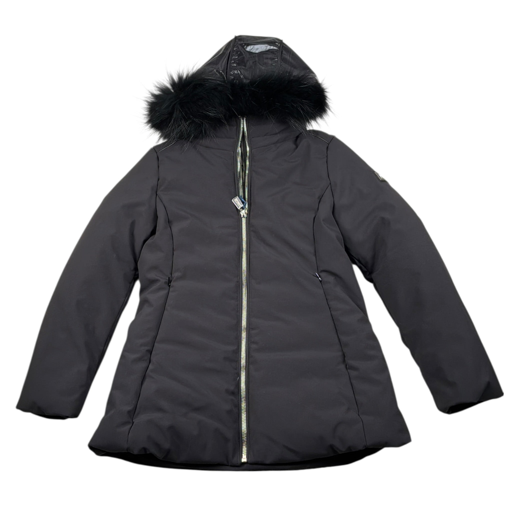 Yes Zee Giubbino tinta unita con Cappuccio Nero per Bambina 3057X NERO YES ZEE 