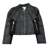 Yes Zee Chiodo In Ecopelle tinta unita Nero per Bambina 3374 NERO YES ZEE 