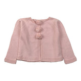 Yoedu Cardigan tinta unita con Pon Pon Rosa per Neonata 9505 ROSA YOEDU 