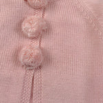 Yoedu Cardigan tinta unita con Pon Pon Rosa per Neonata 9505 ROSA YOEDU 