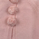 Yoedu Cardigan tinta unita con Pon Pon Rosa per Neonata 9505 ROSA YOEDU 