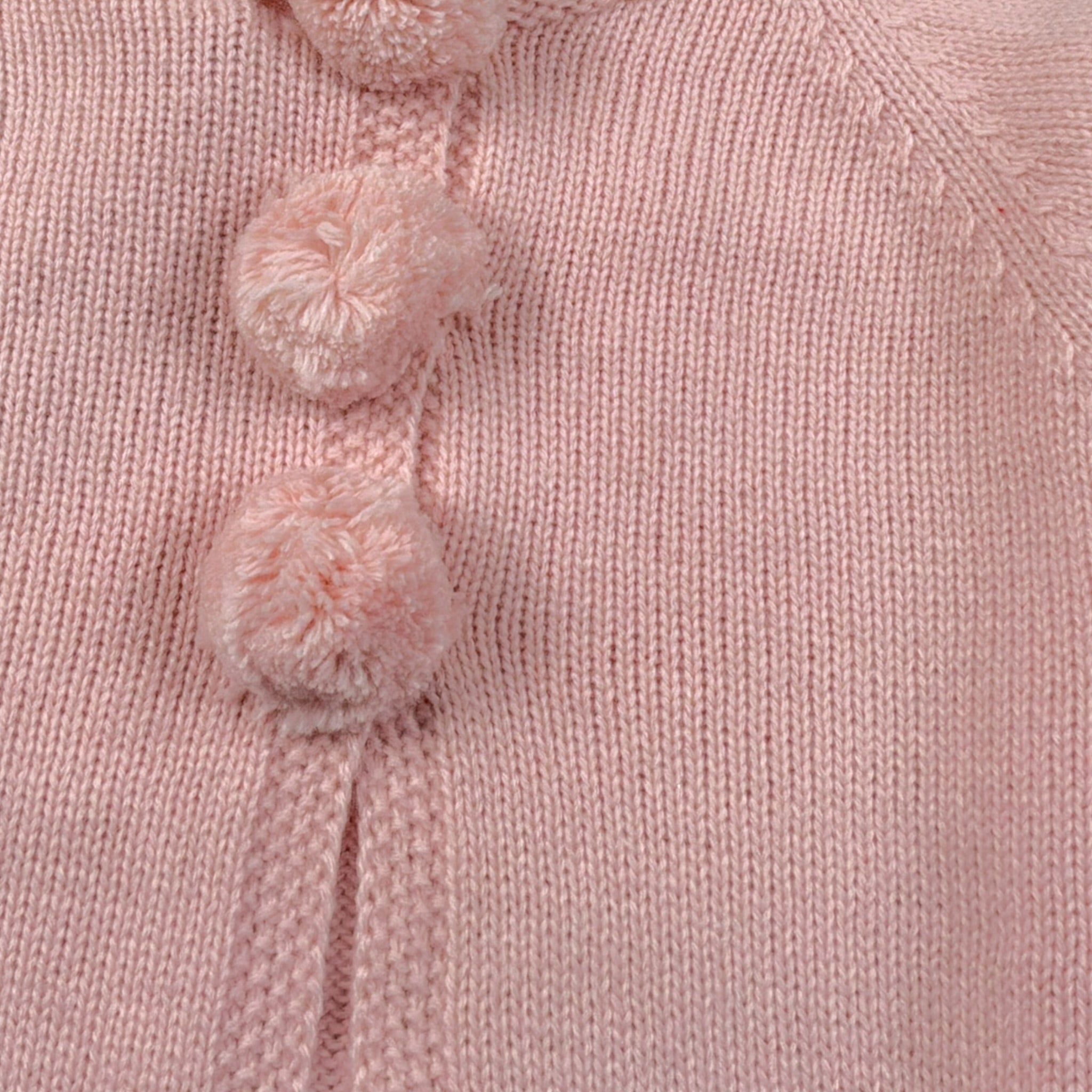 Yoedu Cardigan tinta unita con Pon Pon Rosa per Neonata 9505 ROSA YOEDU 