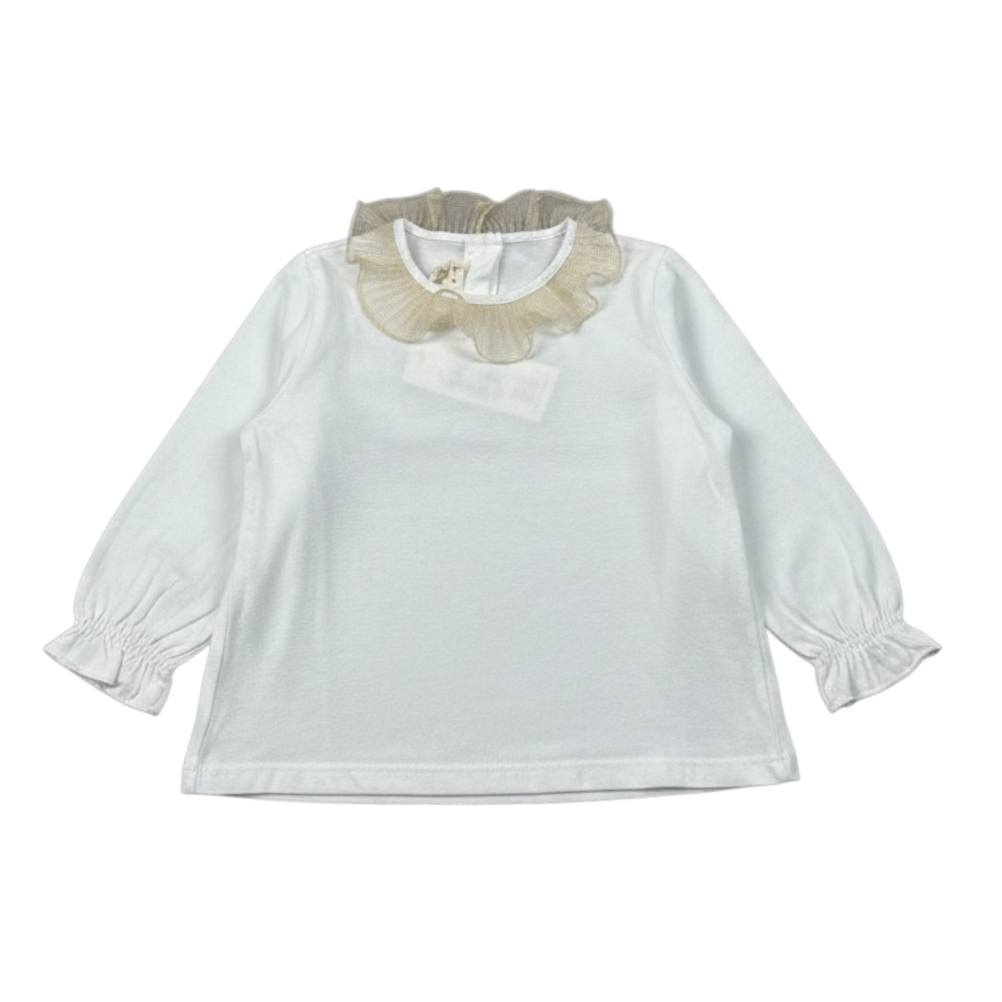 Zhoe & Tobiah Shirt tinta unita Colletto In Tulle Bianco per Neonata BBB3F BIANCO ZHOE & TOBIAH 