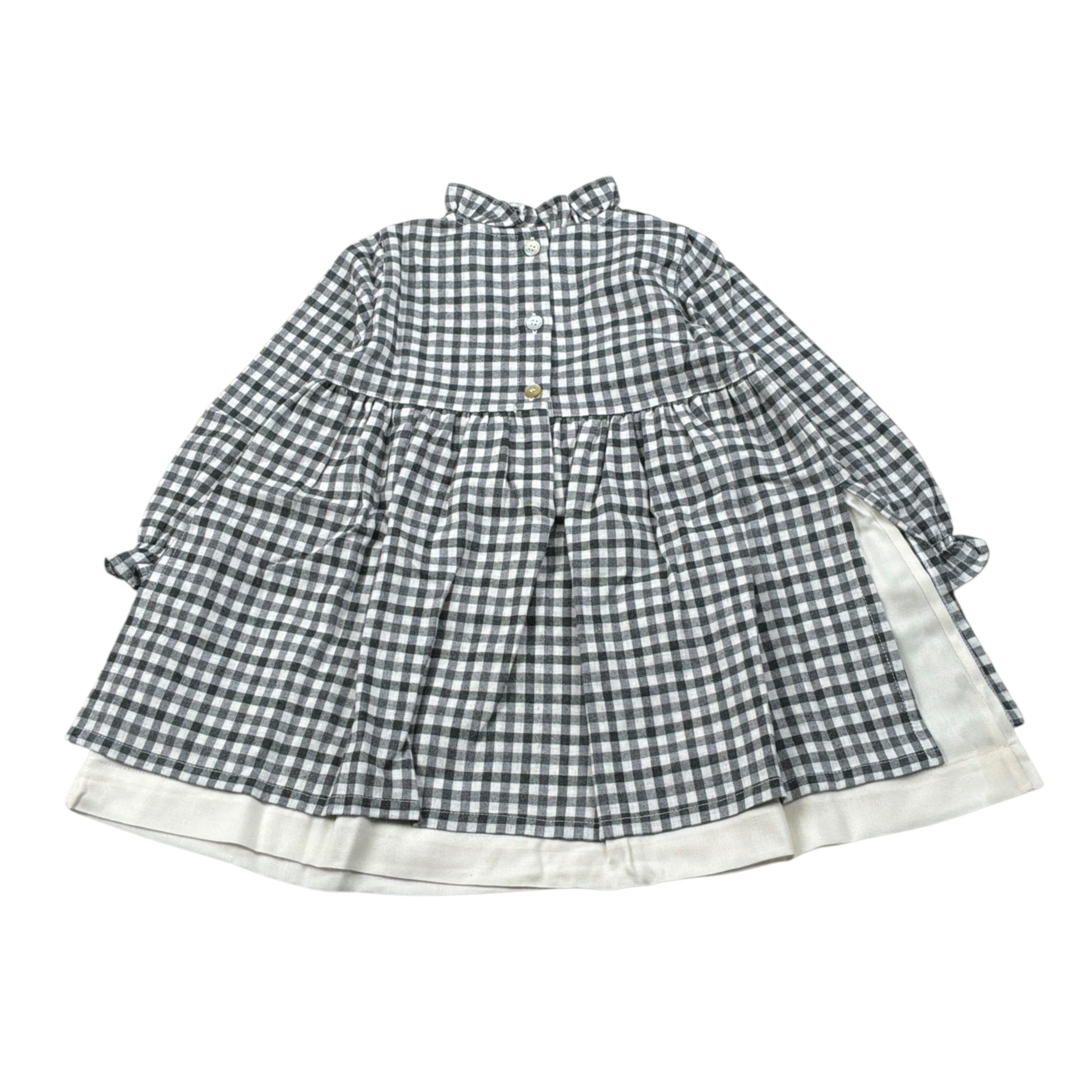 Zhoe & Tobiah Abito Manica Lunga Fantasia Quadretti Grigio per Bambina CHH1F GRIGIO ZHOE & TOBIAH 