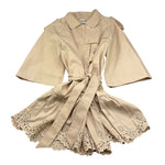 A' La Page Trench Tinta Unita con Ricami per Bambina 25SAGCSP00062 BEIGE A' LA PAGE 