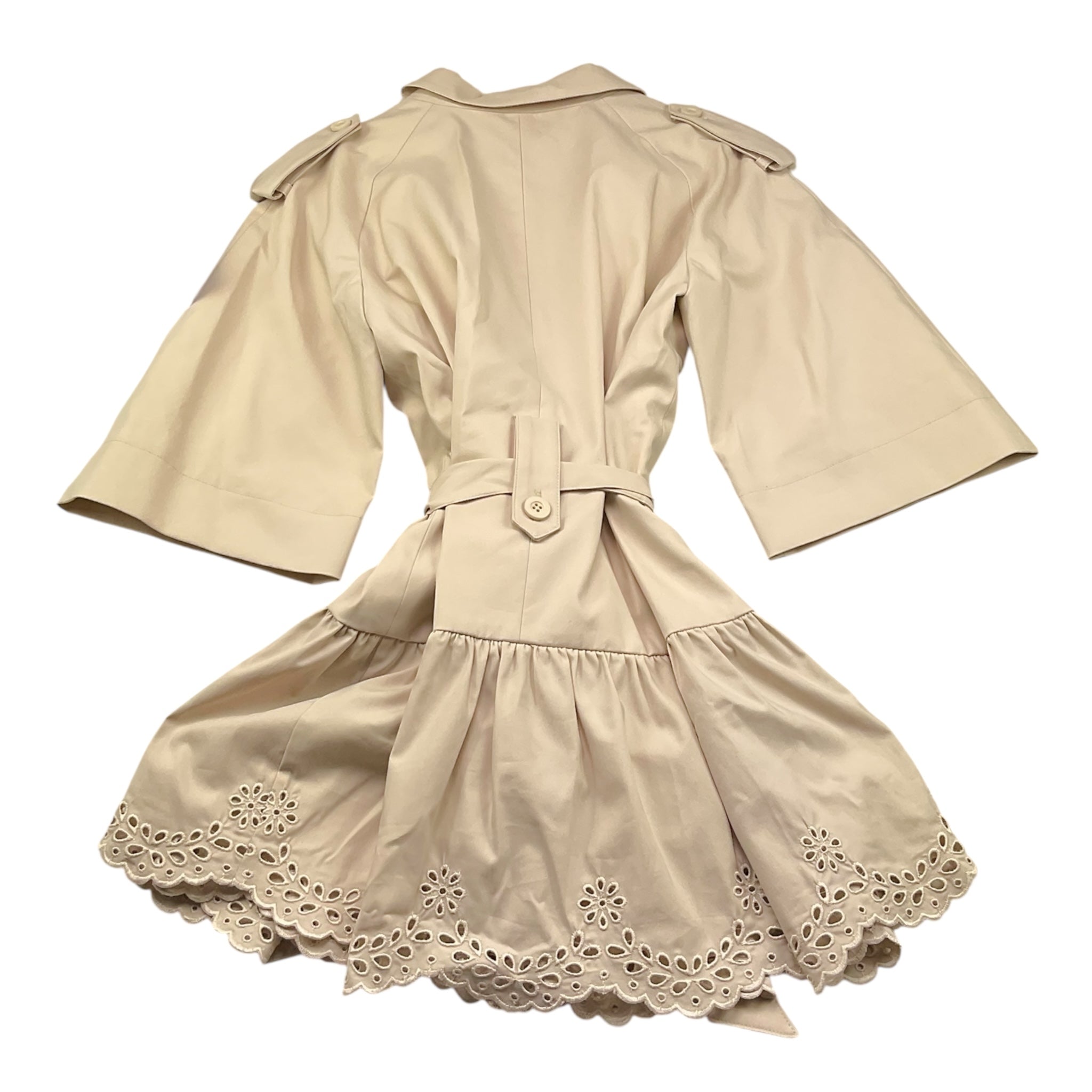 A' La Page Trench Tinta Unita con Ricami per Bambina 25SAGCSP00062 BEIGE A' LA PAGE 