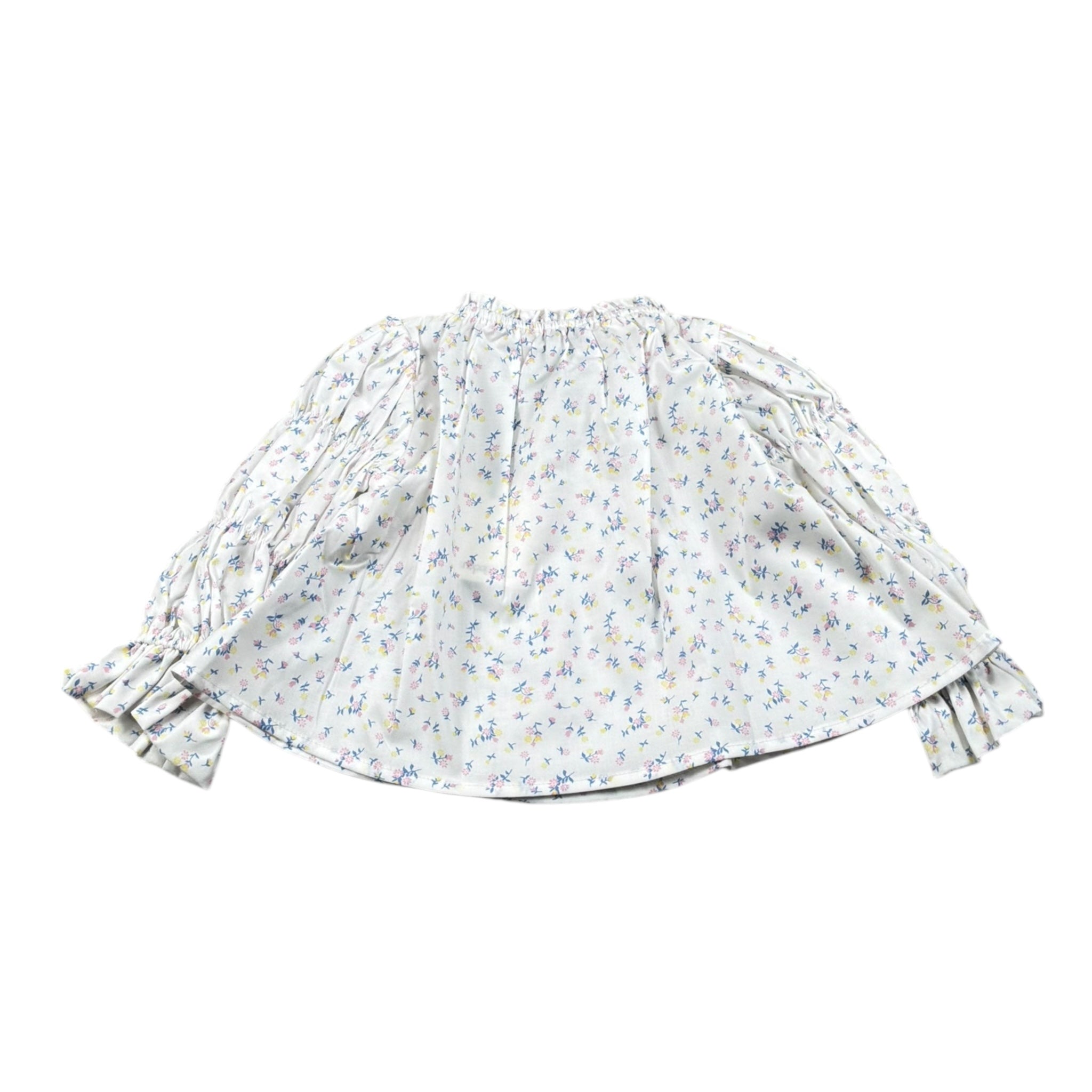A' La Page Camicia Tinta Unita con Fantasia Fiori per Bambina AL27J BIANCO A' LA PAGE 