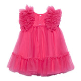 Abel & Lula Abito Mezza Manica Tinta Unita In Tulle per Neonata 502992 FUXIA ABEL & LULA 