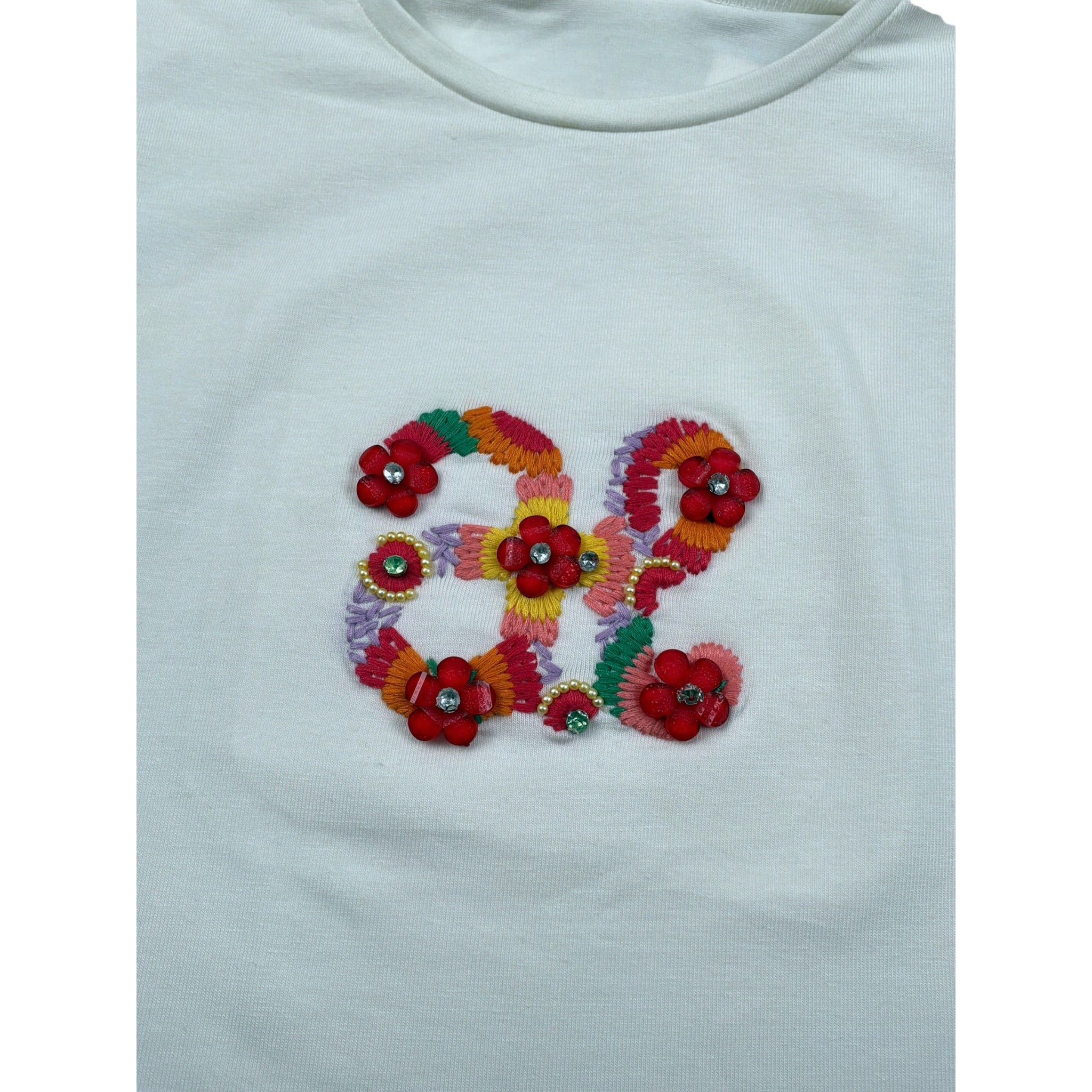 Abel & Lula T-Shirt Girocollo tinta unita con Stampa Panna per Bambina 5140 PANNA ABEL & LULA 