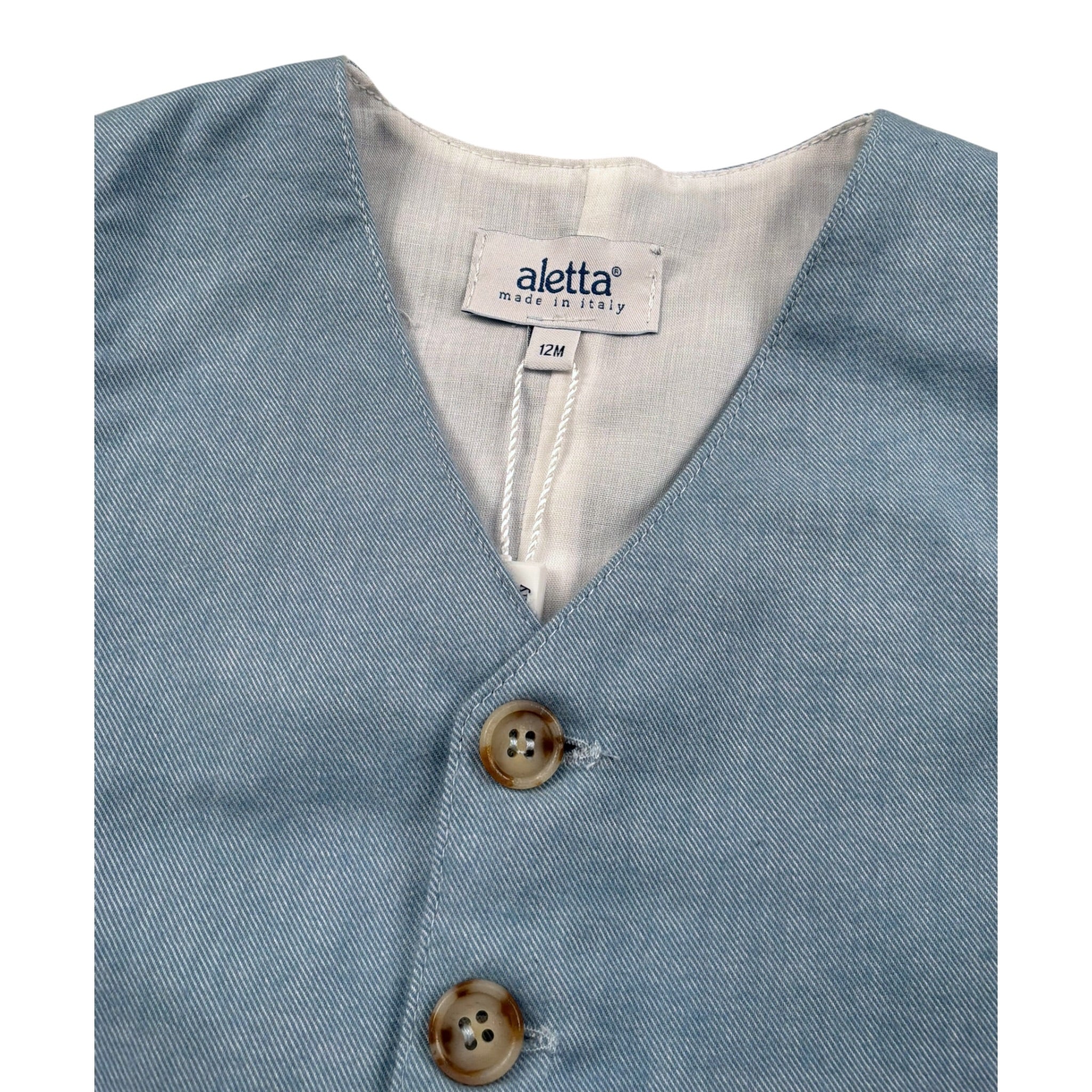 Aletta Gilet tinta unita Azzurro per Neonato M220421 AZZURRO ALETTA 