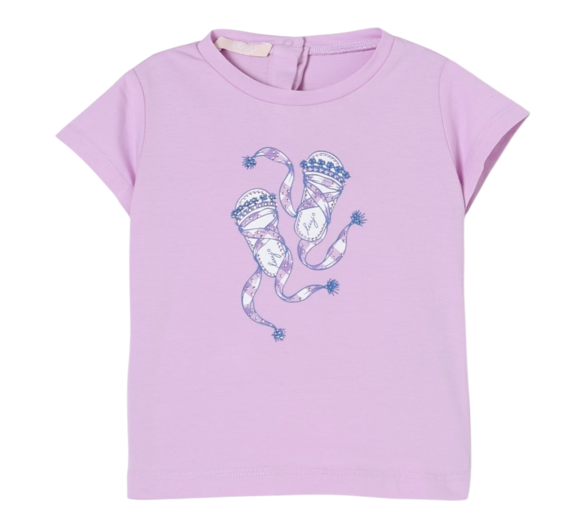 Alice Pi T-Shirt Girocollo Tinta Unita con Logo per Neonata HA5063X LILLA ALICE PI 