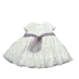 Amaya Abito Mezza Manica tinta unita con Tulle Bianco per Neonata 532215 BIANCO AMAYA 