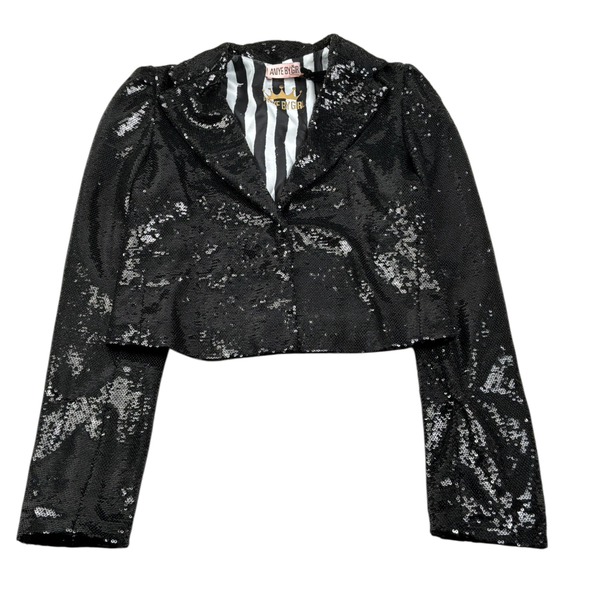 Aniye By Girl Giacca Paillettata tinta unita Nero per Bambina 032464 NERO ANIYE BY GIRL 