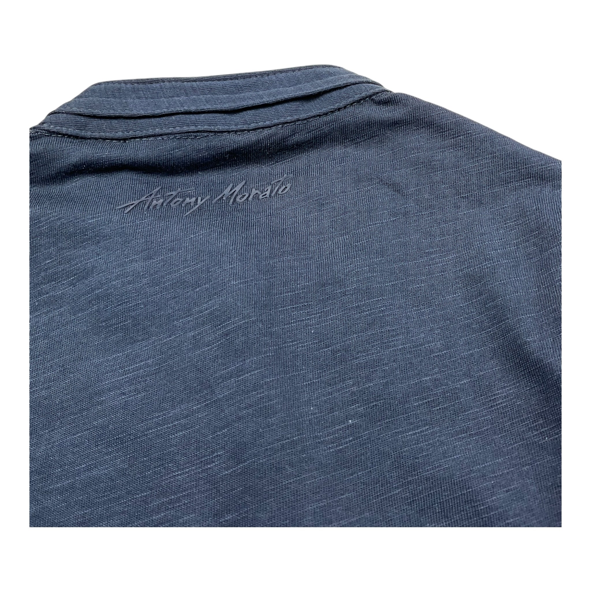 Antony Morato Polo Tinta Unita Collo Coreano per Bambino MKKL00249 BLU ANTONY MORATO 