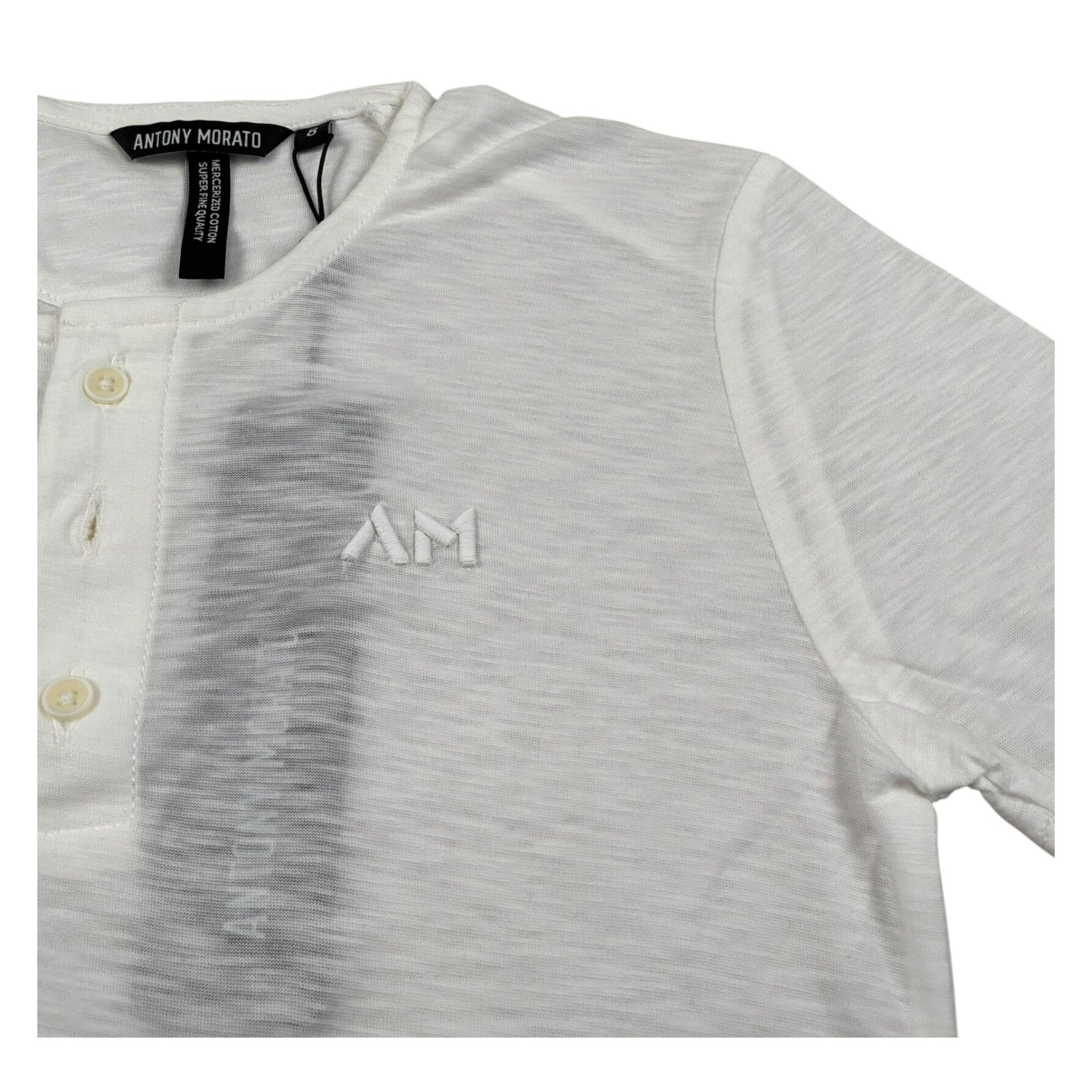 Antony Morato T-Shirt Tinta Unita con Bottoni per Bambino MKKS00707 PANNA ANTONY MORATO 